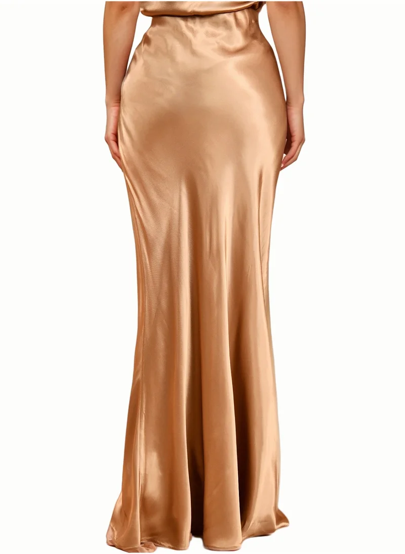 Wecre8 Camel Maxi Skirt by WECRE8