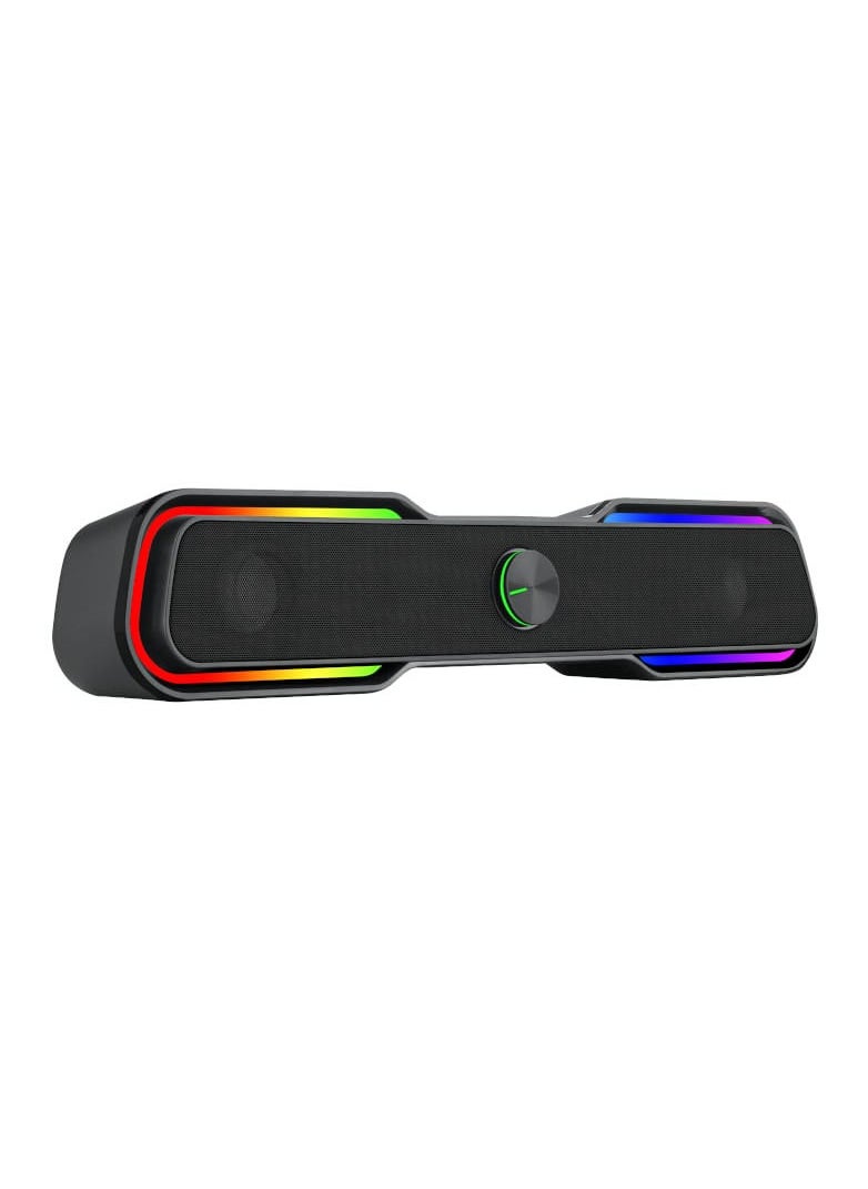 T-DAGGER - T-DAGGER T-TGS600 (Colour Box)  3W 3.5mm Gaming Sound Bar With RGB Backlit LED USB Powered For PC - Image 1