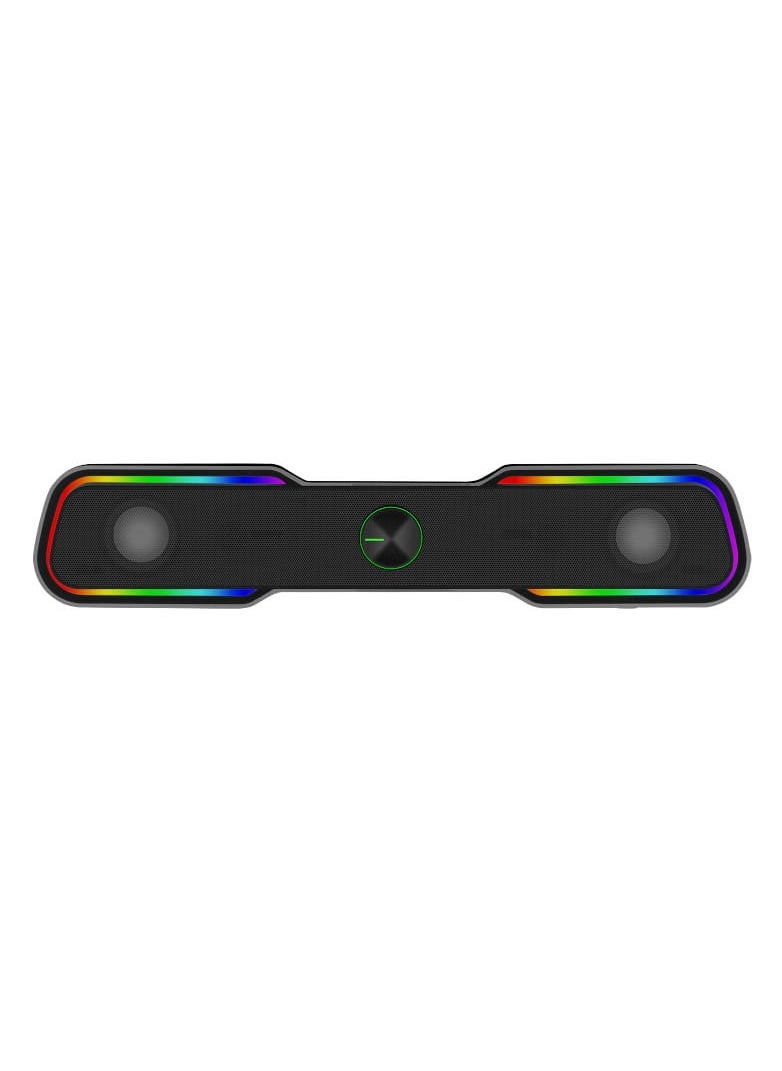 T-DAGGER - T-DAGGER T-TGS600 (Colour Box)  3W 3.5mm Gaming Sound Bar With RGB Backlit LED USB Powered For PC - Image 1