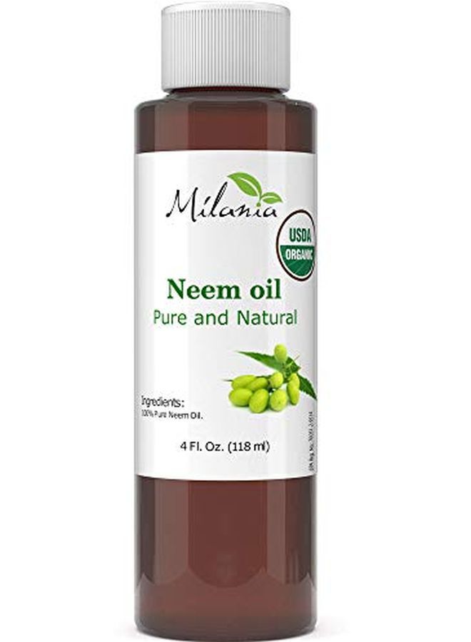MILANIA Organic Neem Oil Virgin, Cold Pressed, Unrefined 100% Pure Natural Grade A. Excellent Quality. Same Day Shipping(4 Fl. Oz.) - Image 1