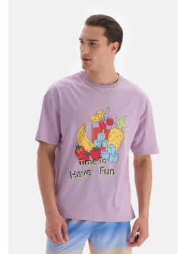 dagi Lilac O Neck Printed T-Shirt  - Image 1