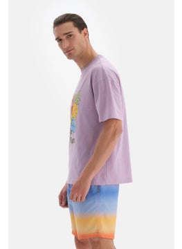 dagi Lilac O Neck Printed T-Shirt  - Image 3