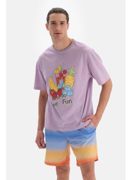 dagi Lilac O Neck Printed T-Shirt  - Image 5
