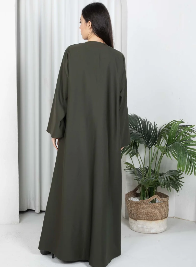 MSquare Fashion Dark Green Barbie Crepe Abaya with Matching Sheila