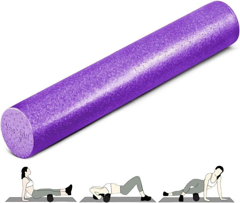 Yes4All High-Density Round Back Roller Foam, Exercise Foam Roller for Yoga, Pilates & Stretching - 12, 18, 24, 36 inch - Image 1