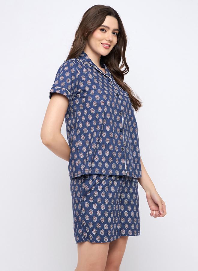 كلوفيا طقم قميص وشورت بطبعة زهور من كلوفيا - Image 5