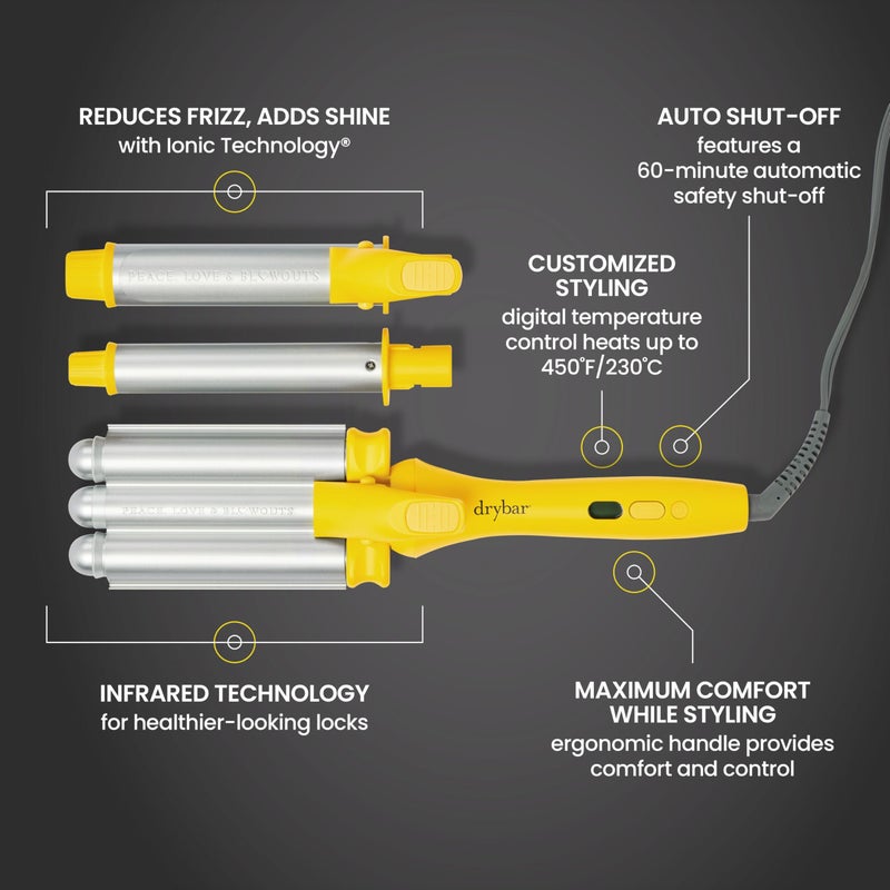 Drybar The Mixologist Interchangeable Styling Iron â€“ One Tool, Three Styles â€“ Reduces Frizz, Adds Shine â€“ Curling Iron â€“ Hair Curling Wand - Image 4