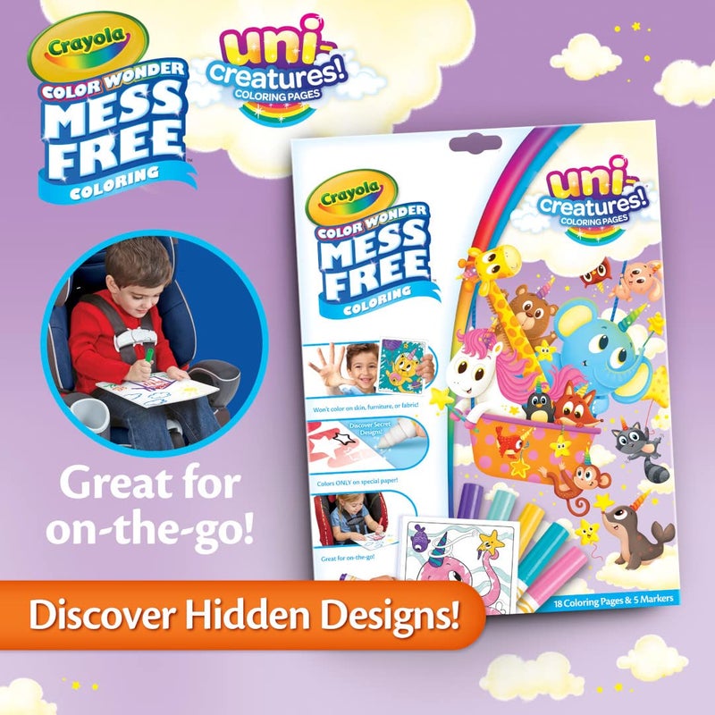 Crayola Color Wonder Unicreatures, Unicorn Mess Free Coloring Pages & Markers, Gift for Kids, Ages 3, 4, 5, 6, - Image 5
