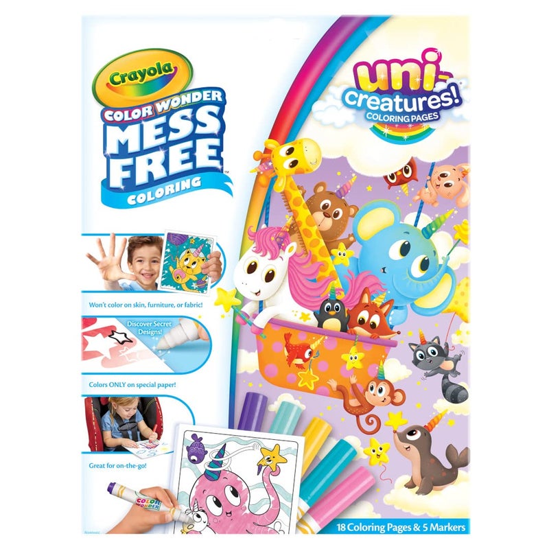 Crayola Color Wonder Unicreatures, Unicorn Mess Free Coloring Pages & Markers, Gift for Kids, Ages 3, 4, 5, 6, - Image 2