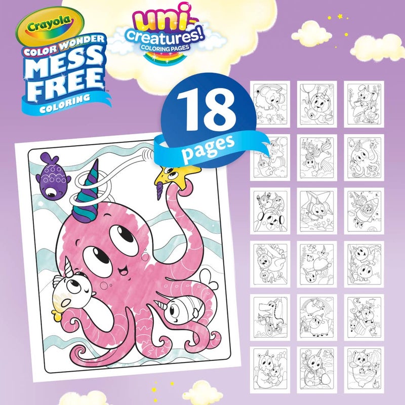 Crayola Color Wonder Unicreatures, Unicorn Mess Free Coloring Pages & Markers, Gift for Kids, Ages 3, 4, 5, 6, - Image 3
