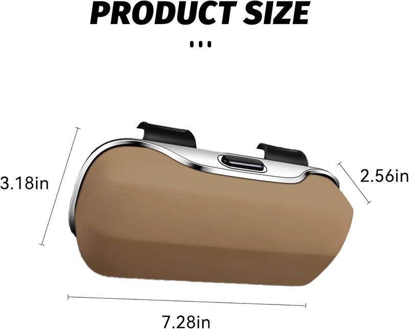 Tioollev Sunglasses Holder for Car Sun Visor, Protective Automotive Eyeglasses Storage Case Hanger, Car Sunglass Holder Suitable for Truck and Sedan to Place Sunglass (Beige) - Image 2
