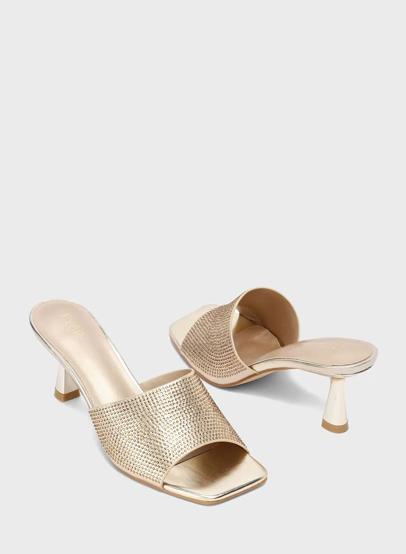 FYOR One Strap Mid Heel Sandals