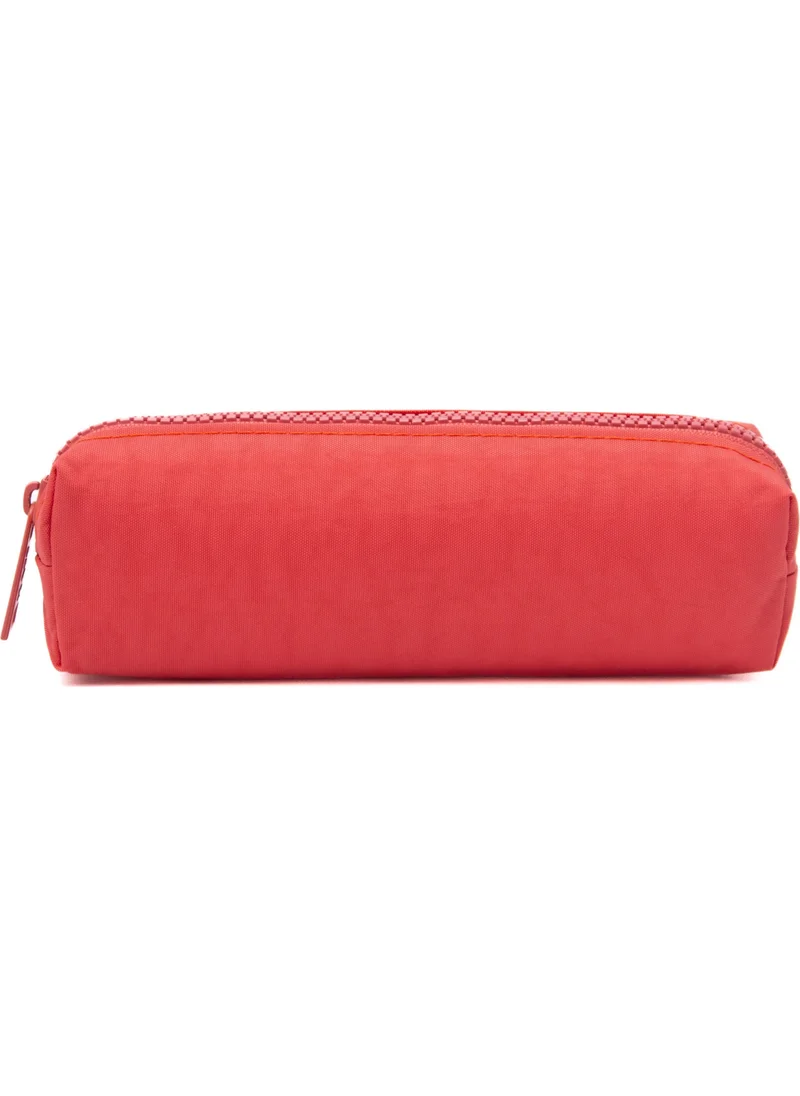 Kaff 01106 Salmon Crinkle Fabric Unisex Single Compartment Waterproof Finger Pencil Case