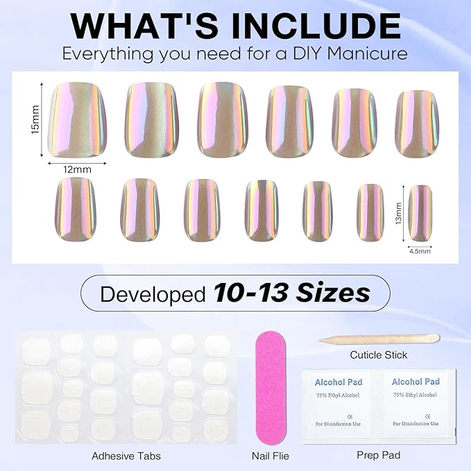 Nicedeco Press On Nails Full Cover French False Nails Neutral Nails Includes 30pcs False Nails Adhesive Tabs Manicure Stick Mini File Prep Pad for Women and Girls Nail Art 002 - Image 3