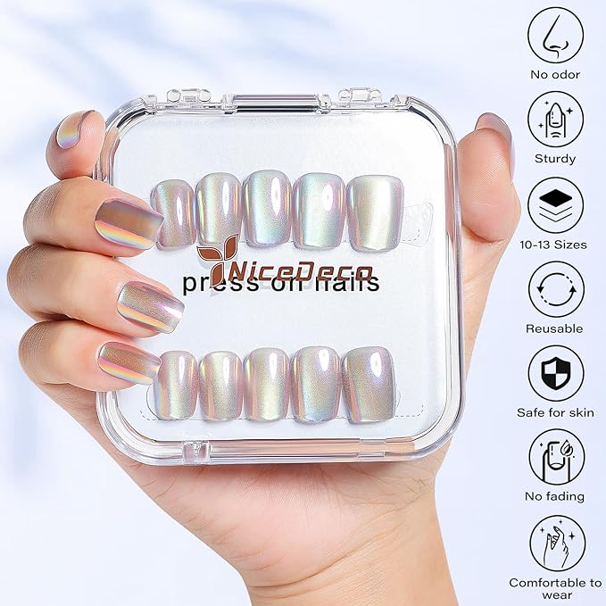 Nicedeco Press On Nails Full Cover French False Nails Neutral Nails Includes 30pcs False Nails Adhesive Tabs Manicure Stick Mini File Prep Pad for Women and Girls Nail Art 002 - Image 4