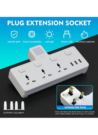 MultiPlug Extension Socket with 3 USB Extender Wall with 3 Outlets and an Electrical Power Extender Outlet Adaptor for Home Office and Kitchen White - pzsku/ZE1B8C92E837C34B6C7F3Z/45/1742388181/44515333-423c-4b4f-b175-2d31ebf88c95