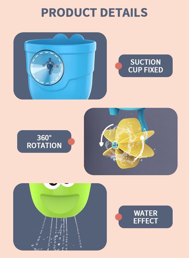 GROIC Kids Bath Toys Slide Splash Track Stick to Wall Bathtub Toy for Toddlers DIY Wall Suction Water Slide Bathtub Toys with Suction Wheels Gift for Boys Girls  - Image 3