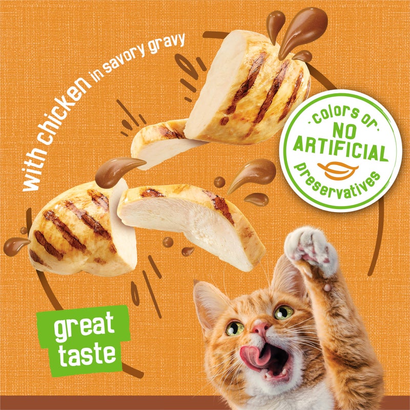 Friskies طعام قطط رطب من بيورينا فريسكيز بنكهة الصلصة، باتيه مع دجاج في صلصة لذيذة - (عبوة من 24) علب 5.5 أونصة. - Image 4