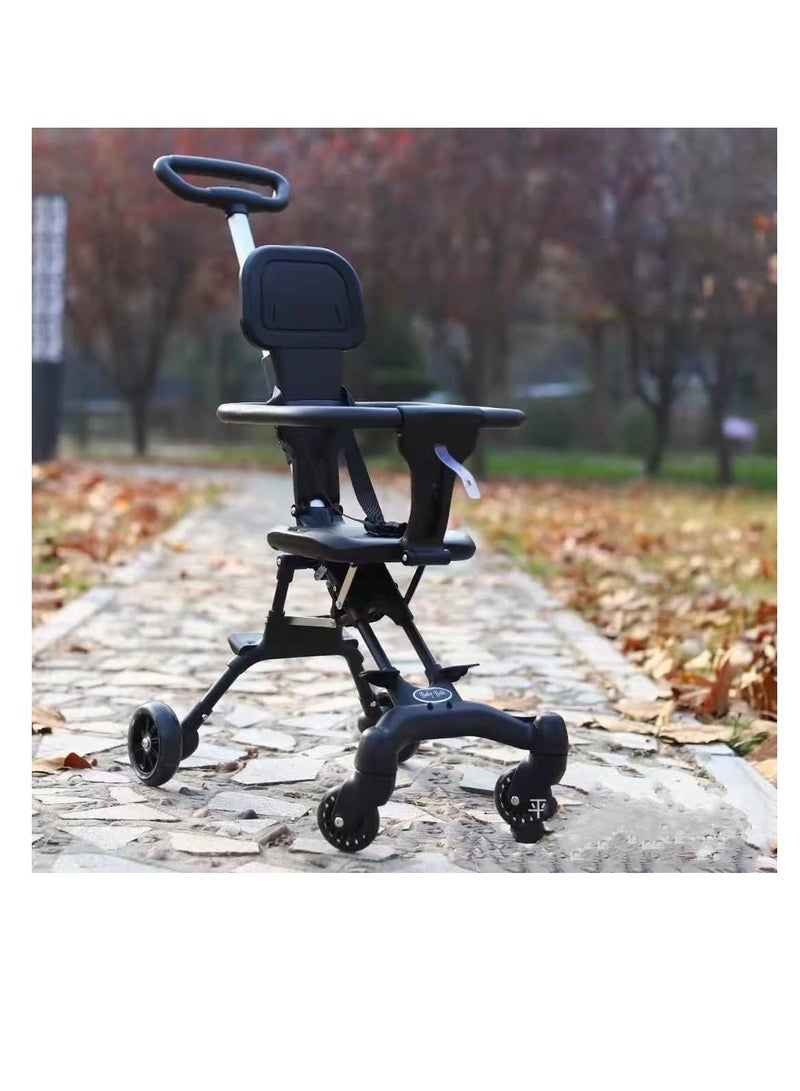 Baby Stroller Foldable Four-wheeled Child Stroller Lightly and easily Foldable Child Stroller Suitable For 1 To 5 Years Old High Landscape Auxiliary Baby Artifact GREY Color - Image 5