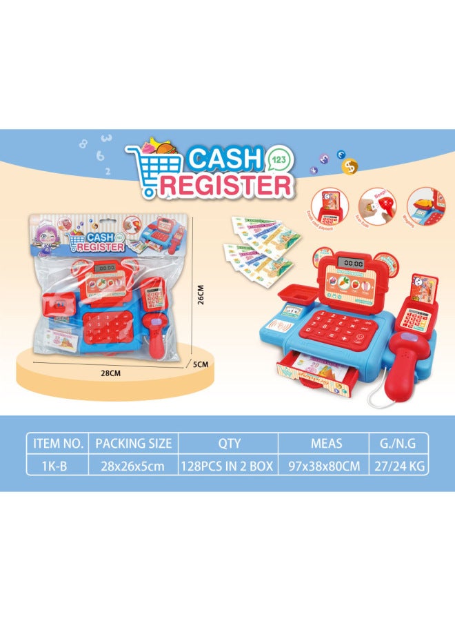 Cross-Border Children's Educational Play House Simulation Mini Lighting And Sound Effects Supermarket Cash Register Shopping Girl Princess Toy