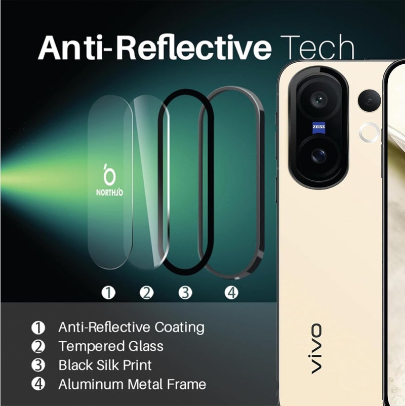 ZARALA Camera Lens Frame Glass Compatible with oneplus 15R Tempered Glass Aluminum Alloy Frame Individual Camera Lens Protector Cover Black - Image 4
