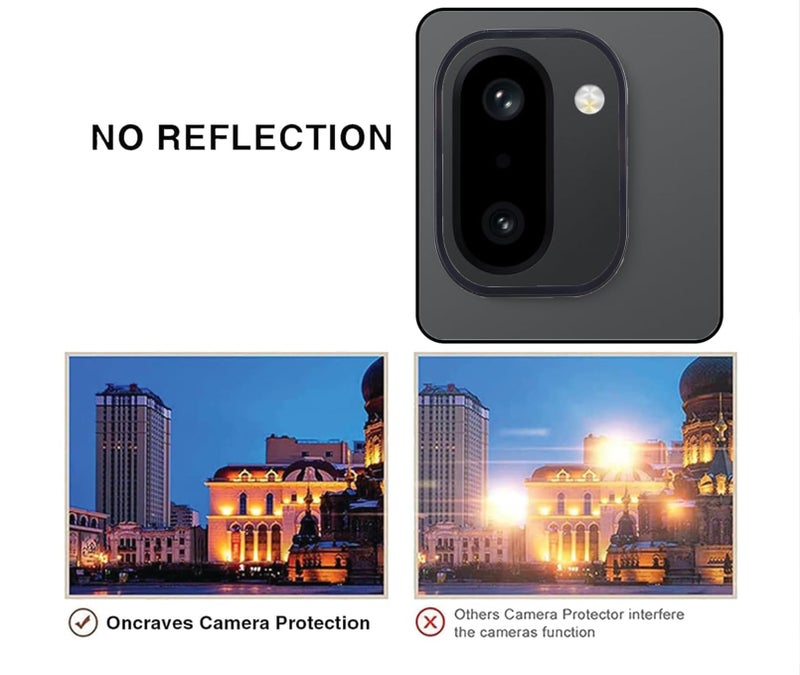 ZARALA Camera Lens Frame Glass Compatible with oneplus 15R Tempered Glass Aluminum Alloy Frame Individual Camera Lens Protector Cover Black - Image 3
