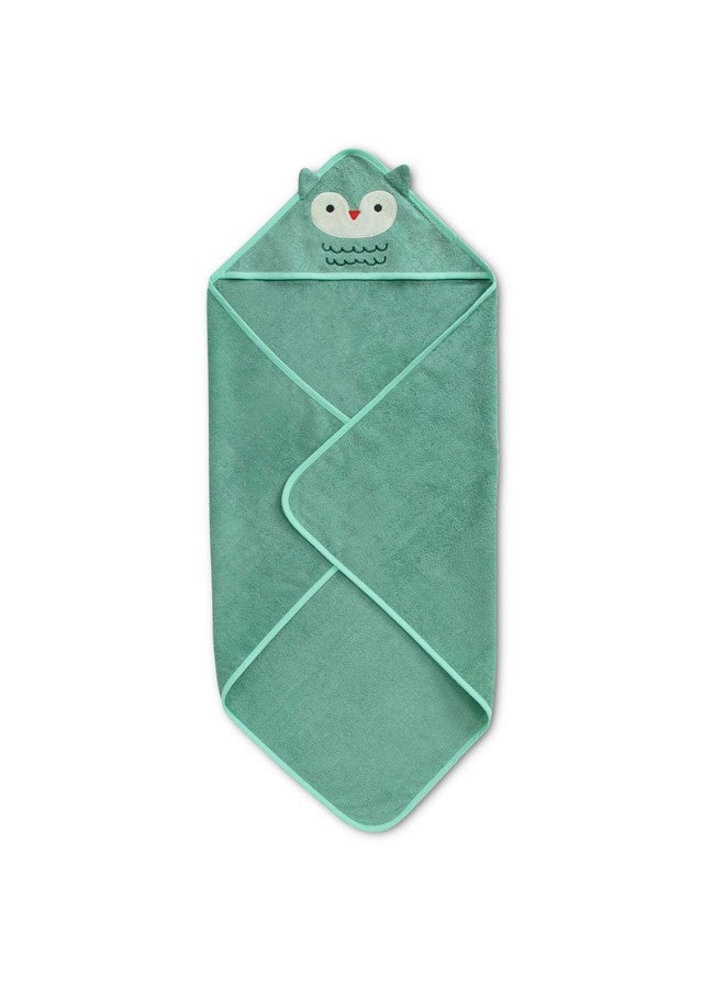 Delta Children Baby/Infant Hooded Bath Towel - Super Soft and Absorbent- Newborn Essential - Ideal Baby Registry/Shower Gift for Boys and Girls, Light Teal Owl - Image 2