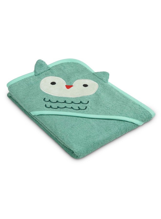 Delta Children Baby/Infant Hooded Bath Towel - Super Soft and Absorbent- Newborn Essential - Ideal Baby Registry/Shower Gift for Boys and Girls, Light Teal Owl - Image 4
