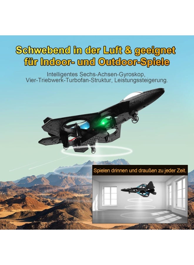 Remote Control Fighter Jet Drone Toy – 2.4GHz RC Plane with 6-Axis Gyro, EPP Foam, LED Lights, One-Key Takeoff, Hover Mode, 360° Flips – Indoor/Outdoor Fun for Kids & Beginners  - Image 3