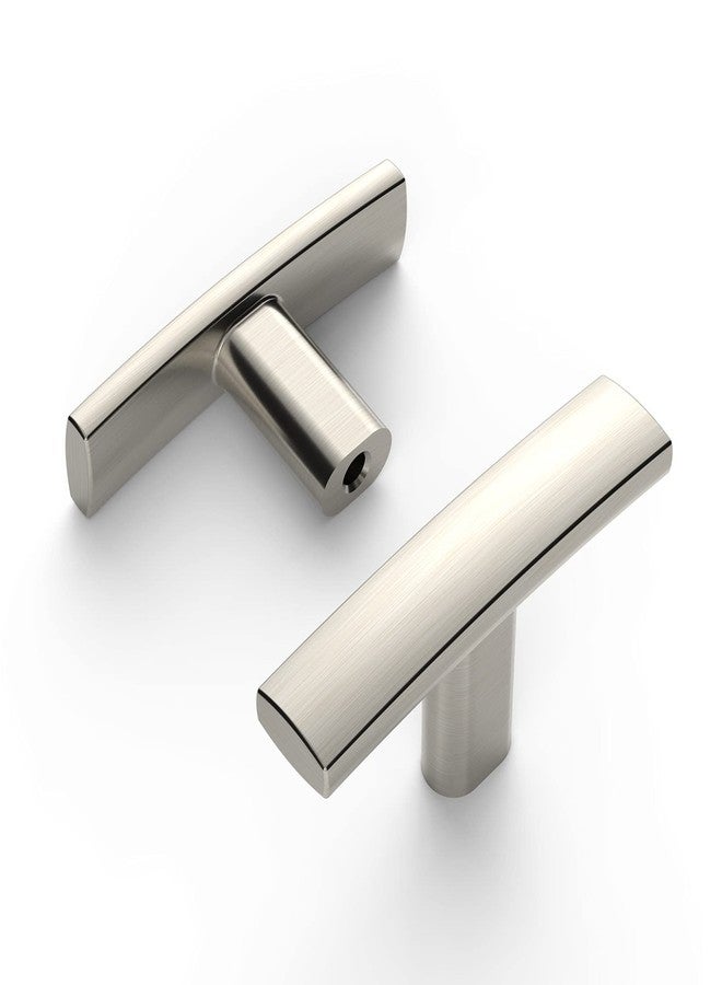 Amerdeco 10 Pack Brushed Satin Nickel Cabinet Knobs Single Hole Cabinet Handles 2 Inch Solid Zinc Alloy Cupboard Drawer Knobs Kitchen Cabinet Knobs T Bar Hardware ZH0003BSNK - Image 1