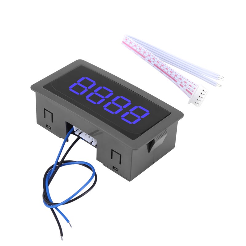 DC LED Digital Display 4 Digit 0-9999 Up/Down Plus/Minus Panel Counter Meter Blue - Image 1