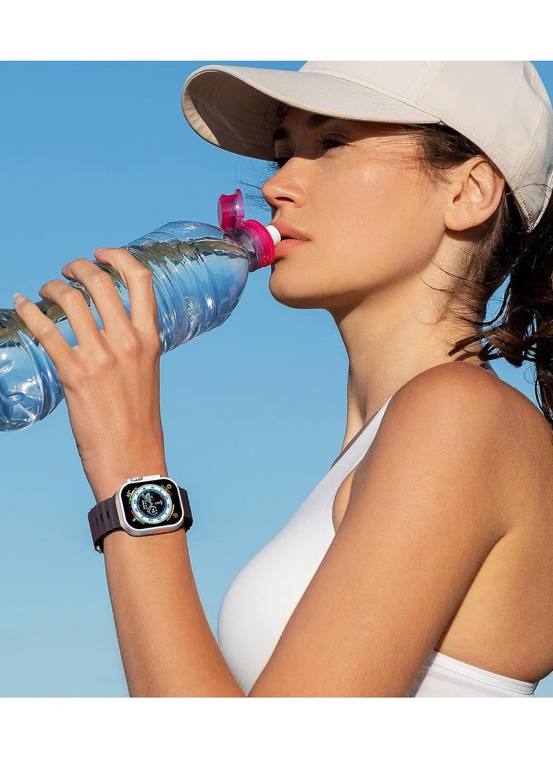 Color Fans - Soft Silicone Ocean Sports Strap Compatible Apple Watch 41mm 40mm 38mm for Men Women, Adjustible Watch Band for Apple Watch SE/Series 9/8/7/6/5/4/3/2/1 - Elderberry - Image 1