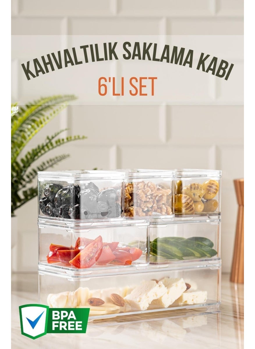 Nandy Home - طقم حاويات تخزين الإفطار الشفافة 6 قطع - Image 1