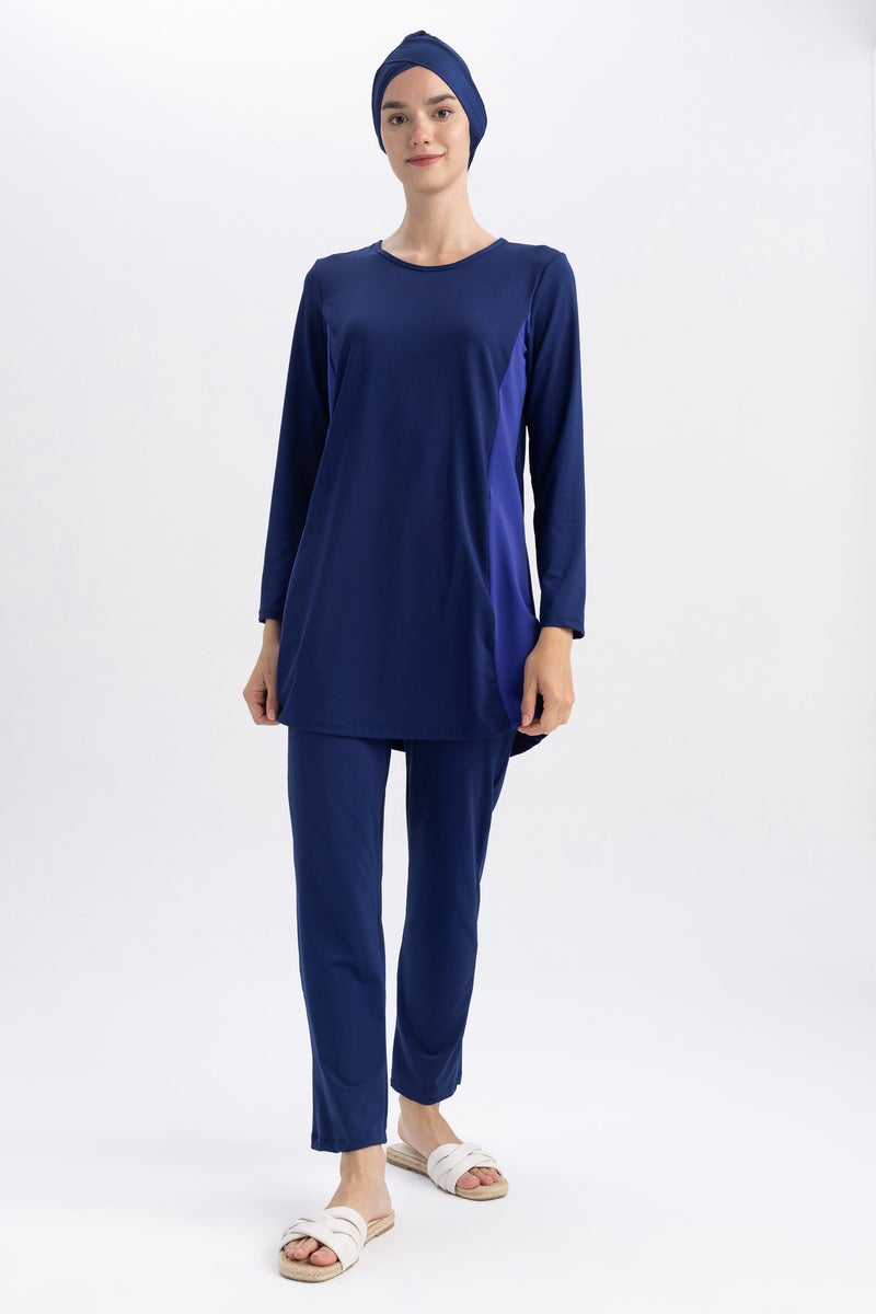 DeFacto Blue Woman Regular Fit 3 piece Burkini Casual - Image 5