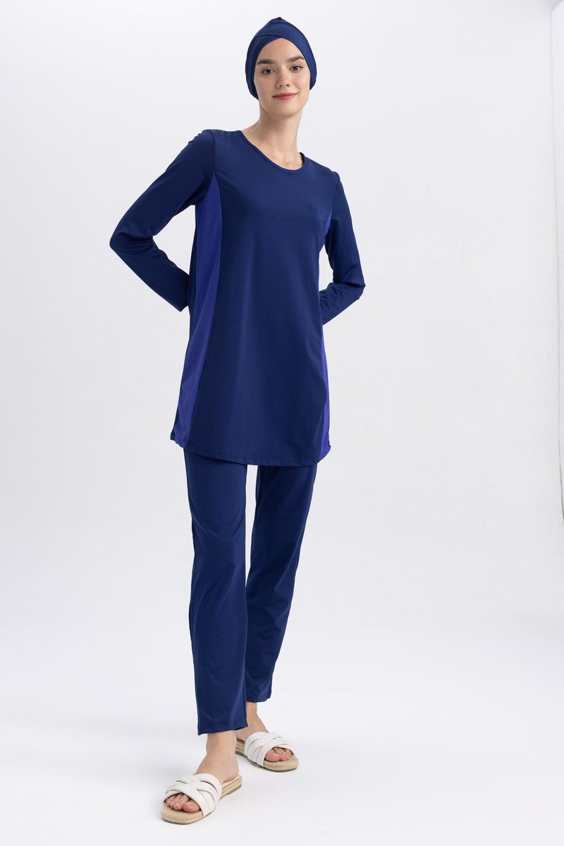 DeFacto Blue Woman Regular Fit 3 piece Burkini Casual - Image 4
