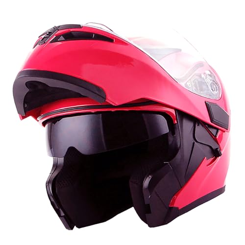 1Storm Motorcycle Modular Full Face Helmet Flip up Dual Visor Sun Shield: HB89 Glossy Pink - Image 3