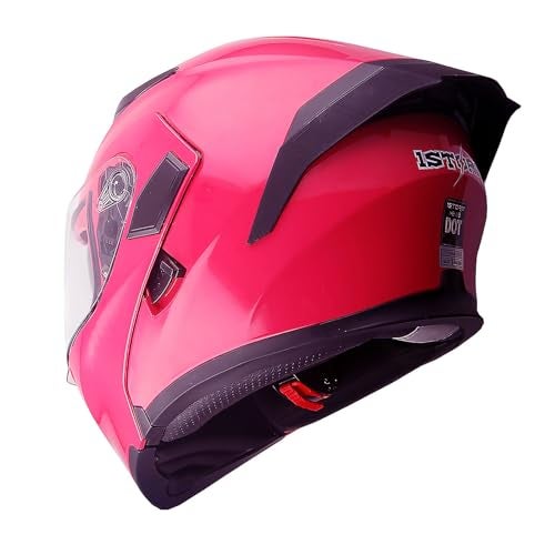 1Storm Motorcycle Modular Full Face Helmet Flip up Dual Visor Sun Shield: HB89 Glossy Pink - Image 2