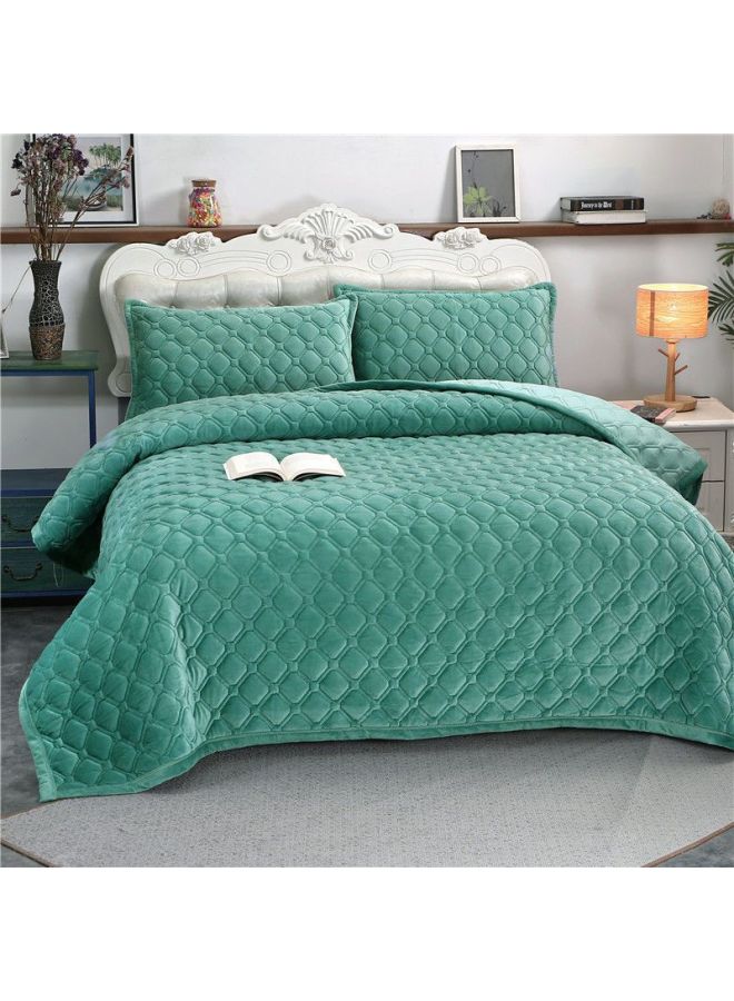 Winter Crystal Velvet Bed Sheet Blanket Thickened Non-slip Warm Coral Velvet Blanket Single Double Plus Velvet Blanket-Color:Crystal Velvet Warm Anti-slip Blanket-dark Green ☢-Specifications:250* 230cm ☢ - Image 1