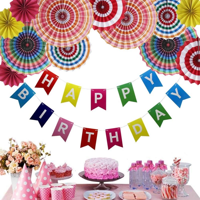 HOLA FIESTA Paper Fans Flower for CelebrationWeddingBirthdayCarnivalWelcome Party DecorationsColor3Set of 12 - Image 3