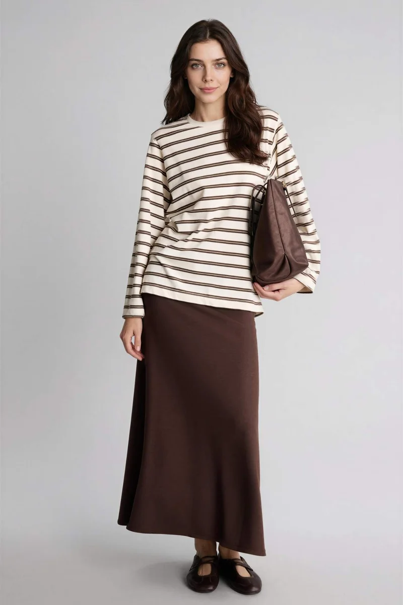 ديفاكتو A Cut modal Knitted Skirt