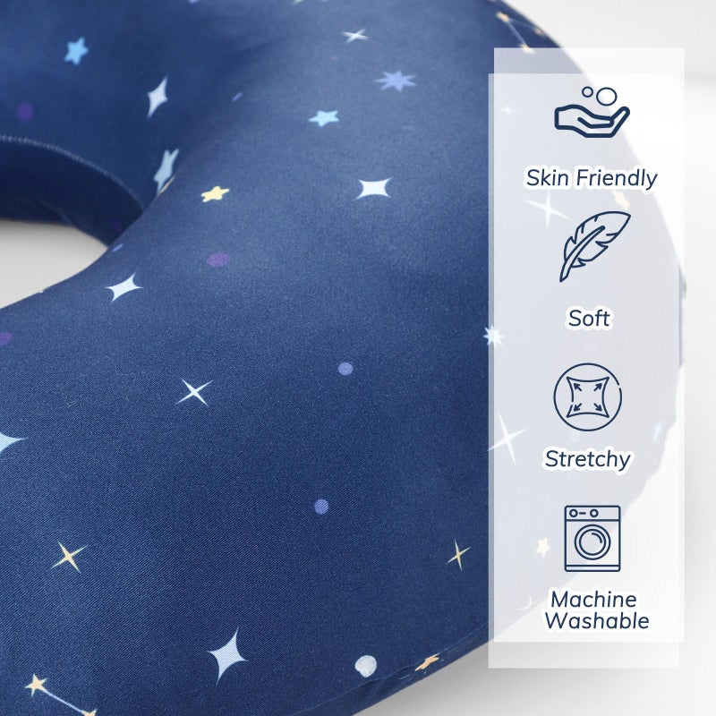 Pea Pod Nursing Pillow Cover 2 Pack Soft & Adorable Slipcovers for Breastfeeding Pillows, Comfortable Stretchy Feeding Pillow Covers for Baby Girls Boys Newborn, Removeable Pillow Case (Outer Space) - Image 4