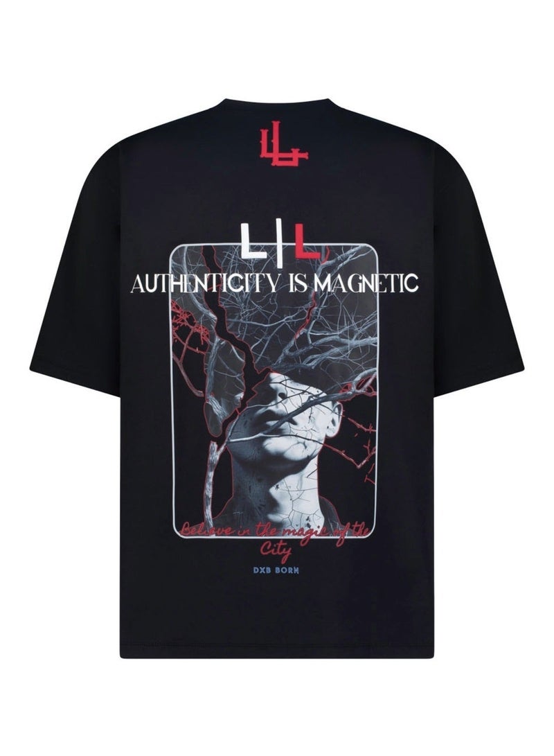 LoukLad |Authenticity is Magnetic |Oversized Spandex Tee | L•L Studios Collection - Image 4