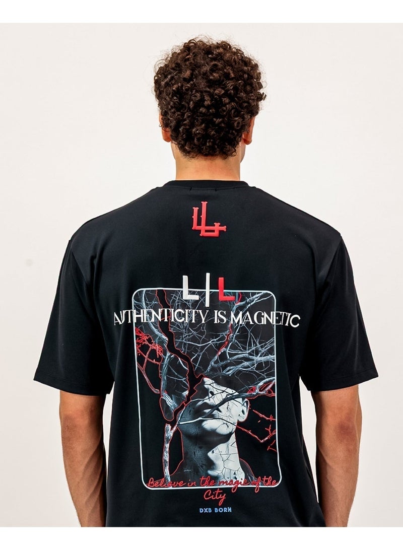 LoukLad |Authenticity is Magnetic |Oversized Spandex Tee | L•L Studios Collection - Image 2