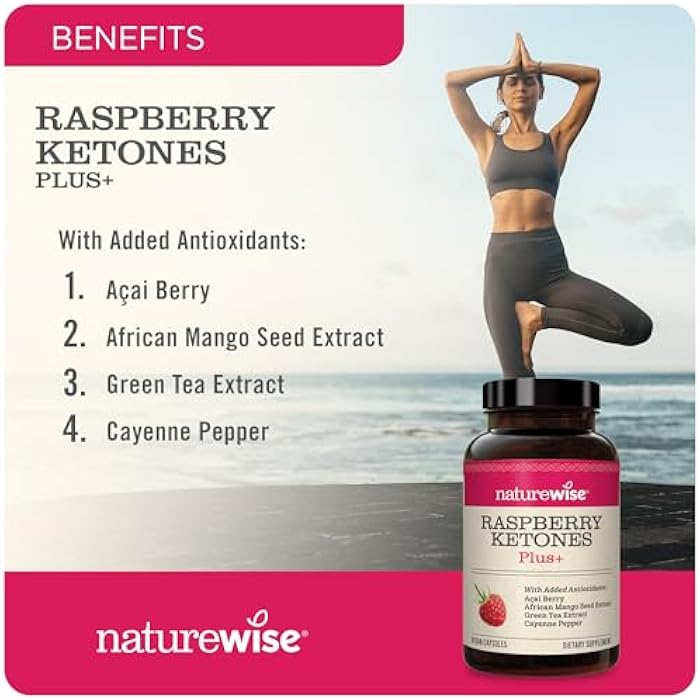 NatureWise Raspberry Ketones Plus - w/ Green Tea Extract, Cayenne Pepper, & Acai Berry - Supports Antioxidant Health, Energy Levels, Weight Goals - Vegan & Gluten-Free - 120 Capsules[120-Day Supply] - Image 2