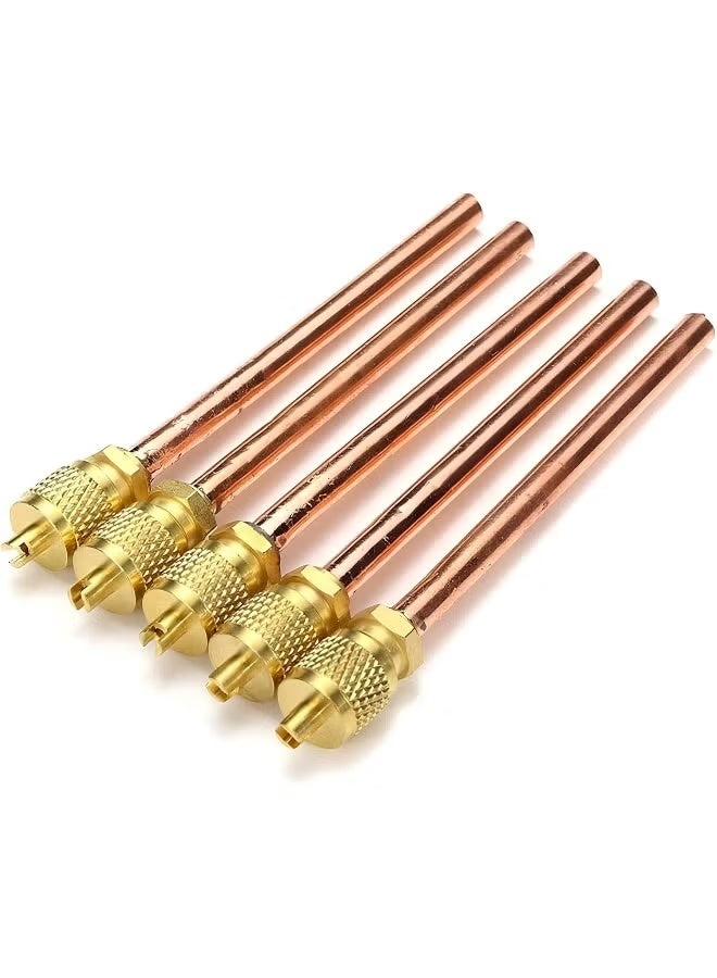 melfi Charging Pin Valve 1/4" Universal Fit For Air Conditioners And Coolers Hvac Access Port For Easy Refrigerant Charging (5 Pcs) - Image 1