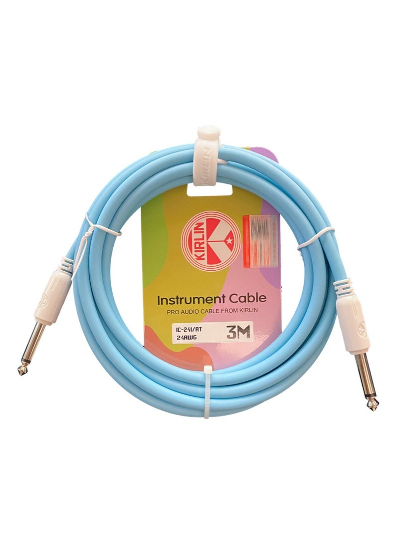 Generic 3M Guitar Cable, Professional Instrument Cable, Model IC-241, Dual Straight Plug Design, Suitable for Guitar/Bass Use, Macaron Colors, Stylish and Practical.  - Image 1