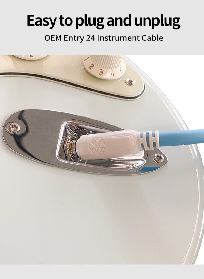 Generic 3M Guitar Cable, Professional Instrument Cable, Model IC-241, Dual Straight Plug Design, Suitable for Guitar/Bass Use, Macaron Colors, Stylish and Practical.  - Image 5