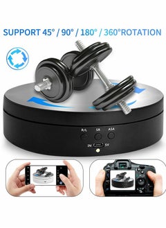 KASTWAVE Rotating Display Stand, 360 Degree Motorized Rotating Turntable Display Stand with USB Power Cable for Photography Products and Shows, Jewelry Panoramic Display, Max Load 6.6Lb Video Show (PVC Mirror)  - Image 4
