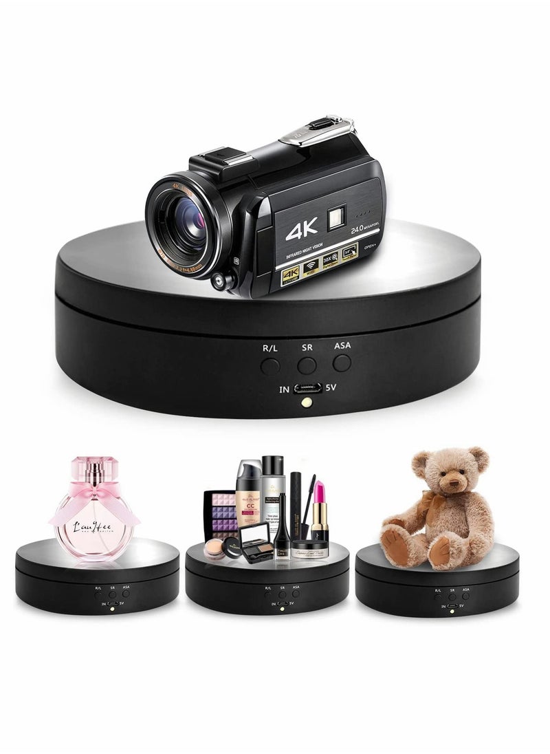 KASTWAVE - Rotating Display Stand, 360 Degree Motorized Rotating Turntable Display Stand with USB Power Cable for Photography Products and Shows, Jewelry Panoramic Display, Max Load 6.6Lb Video Show (PVC Mirror) - Image 1