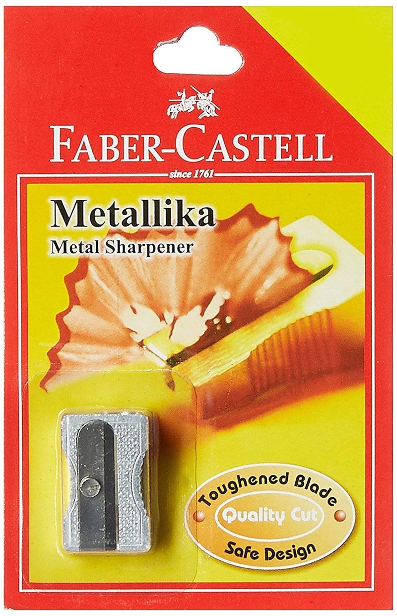 FABER-CASTELL مجموعة ممحاة ومبراة معدنية (زرقاء وبيضاء) - 2 قطعة لكل منهما - Image 2